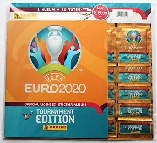 Panini UEFA EURO 2020 Sammelsticker Starter-Set: Album mit 50 Aufklebern in Multicolor, Sporty, für Indoor, Sammelalbum, Sticker Album