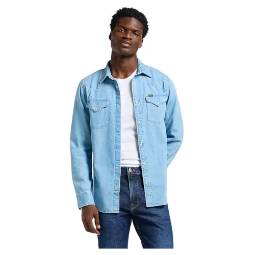 Lee Herren Regular Western Shirt, Lakeside Wash - Herrenhemden aus 100% Baumwolle mit Regular Fit, pflegeleicht und ideal für lässige Anlässe.