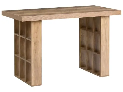 Schreibtisch hellbraun 120 x 60 cm mit 18 Fächern für Homeoffice Elura