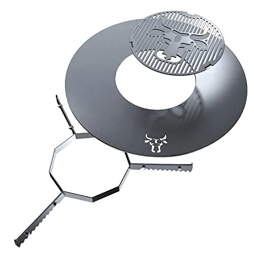 tuning-art GR04 Grillring mit Bullenmotiv | 55 cm | Stahl Plancha - Grillsystem mit 55 cm Grillring aus 4 mm starkem Stahl und einzigartigem Bullenmotiv. Ideal für kreative Grillabenteuer mit unterschiedlichen Temperaturzonen.