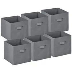 Relaxdays Aufbewahrungsbox im 6er Set Grau