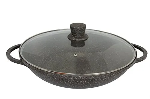 rukauf 32cm HQ Wok Antihaft Marmor Granit Keramikbeschichtung Kasan Kazan Asia