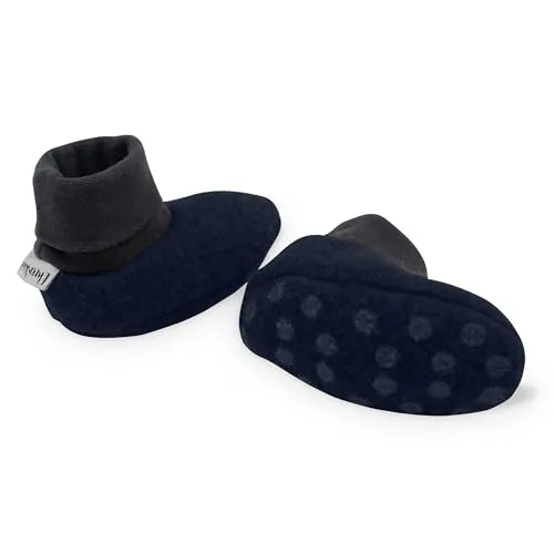 Ehrenkind® Walkschuhe | Krabbelschuhe Babys | Bio-Wolle & Bio-Baumwolle | Standard 100 by Oeko-TEX | Dunkelblau 17/18 | Baby Schuhe