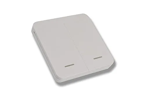 Funk-Innentaster EcoStar 433 MHz kompatibel. 2-Kanal - Taster Funk Drucktaster - Wandtaster Innentaster