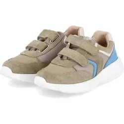 Bisgaard Kinder Sneaker Yuki in Grün Grau Blau - Stylische Klettschuhe aus Leder und Textil, ideal für aktive Kinder – bequem und einfach an- und auszuziehen.