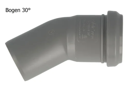 Valsir Ablaufrohr HT Bogen, mit einseitiger Steckmuffe und Gummidichtung, Ø 40 mm