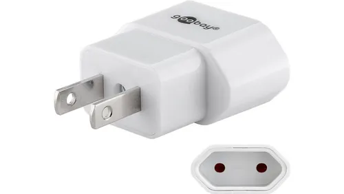 Goobay Netzadapter US Japan - Eurostecker (Typ C) zu US-Japan-Stecker (Typ A), kompakt und ideal für Reisen in die USA und Japan