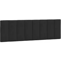 vidaXL Kopfteil Kissen Hanko, 160cm Samt mit Linien-Design - Kopfteil für Bett mit hervorragendem Komfort und eleganter Optik, ausgestattet mit Klettverschlüssen für einfache Montage und Unterstützung beim Sitzen oder Fernsehen.