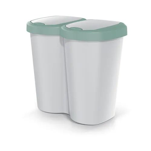 Compacta B Duo Abfallbehälter 40L grün/aschgrau