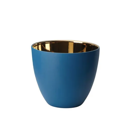 Windlicht Blau, innen gold glänzend Ø9cm, 10241302