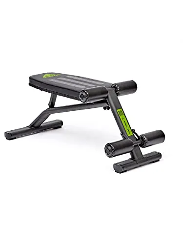 adidas Leistung Ab-Bank - Olympia-Hantelbänke für Krafttraining, optimales Core-Training mit stabiler Bauweise und Zugang zu detaillierten Trainingsinformationen durch QR-Code.