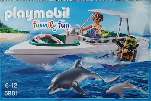 PLAYMOBIL 6981 Tauchausflug mit Sportboot - Spielfigur Spielsets mit schwimmfähigem Boot und Delfinen, ideal für Kinderhände. Hochwertige Qualität, robustes Design und leicht zu reinigen für stundenlangen Spielspaß.