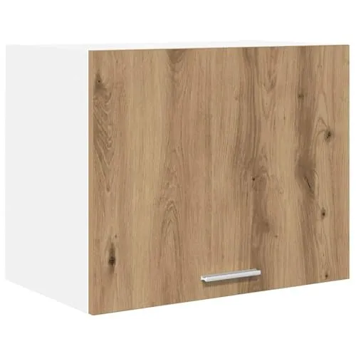 vidaXL Hängeschrank Riga Artisan-Eiche und Weiß 50 x 31 x 40 cm, Geräumiger Stauraum, robuster Küchenregal, Moderne Wand-Organizer, Holzlösung für mehr Platz