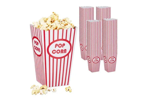 relaxdays Snackschale Popcorntüten 100er Set, Pappe von Relaxdays