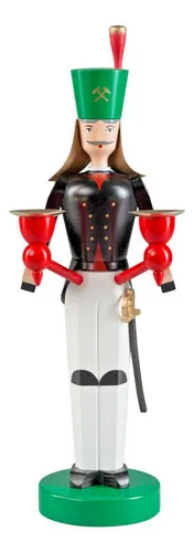 Richard Glaesser Kerzenhalter Bergmann 32 cm - Nussknacker - Handgefertigter Kerzenhalter aus dem Erzgebirge, Höhe 32 cm, der traditionelles Handwerk mit festlicher Atmosphäre vereint.