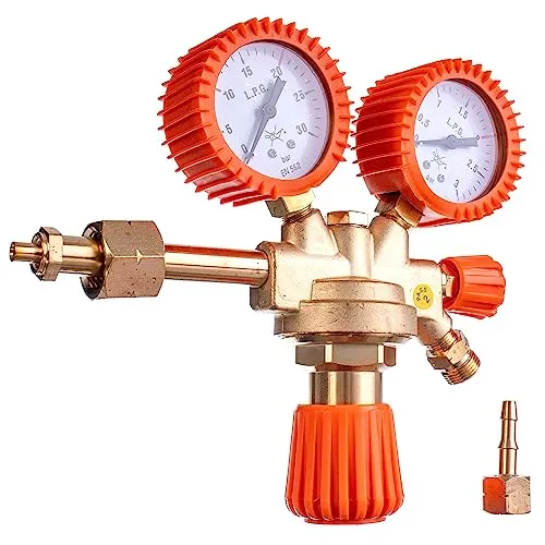 Druckminderer Druckmanometer Druckregler Propan - Schweiß-Zubehör mit zwei präzisen Manometern, sorgt für konstanten Gasdruck und einfache Handhabung, ideal für sicheres Arbeiten.