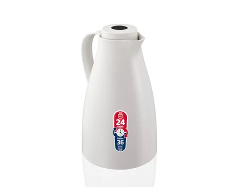 Leifheit Isolierkanne Harmonic 1 l - Weiß - Thermoskanne mit 1 l Volumen, hält Getränke lange warm oder kalt und überzeugt durch ihr elegantes Design.