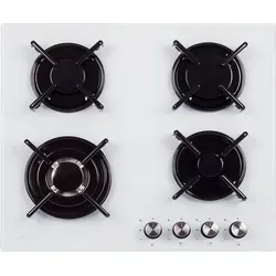 Guzzanti GZ 8207, Weiß, Integriert, 59 cm, Gaskochfeld, Glas, 4 Zone(n) - Weiß