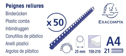 EXACOMPTA Bindegerät Schachtel + 100 Spiralen 25 mm PVC für die Bindung A4 Schwarz 75701E, Klemmschiene