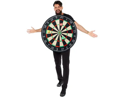 Amscan Kostüm Dartscheibe für Erwachsene - Lustiges Dartscheiben-Kostüm für Fasching und Partys, inklusive 3 farbigen Bällen mit Klettverschluss. Einheitsgröße (Durchmesser ca. 79 cm) sorgt für Spaß und gute Laune!