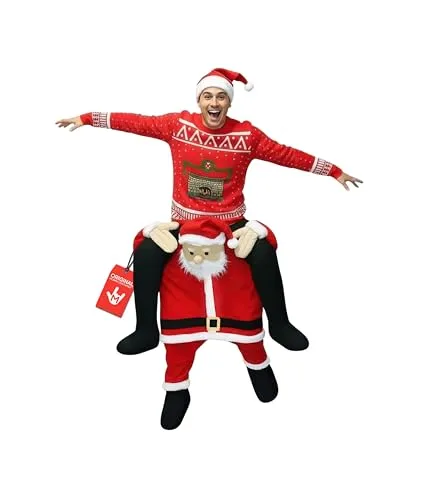 Morph Huckepack Kostüm Weihnachten, Weihnachtsmann Kostüm, Weihnachtskostüm Herren, Weihnachtsoutfit Herren, Weihnachts Kostum, Kostum Weihnachten, Nikolaus Kostume