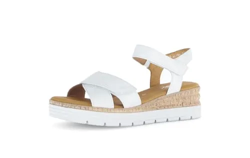 Gabor Damen Riemchensandalen, Frauen Sandalen,Sommerschuhe,Freizeitschuhe,offene Schuhe,Strandschuhe,Sandaletten,bequem,Bianco,38 EU / 5 UK