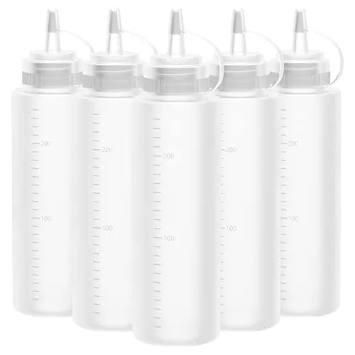 Lestiven Squeeze Flasche, 5 Stück 250ml 8oz Plastik Quetschflasche Mit Kappen