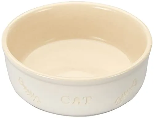 Nobby Katzen Keramiknapf Cat weiß / beige Ø13,5 x 5 cm, 0,25 ltr.