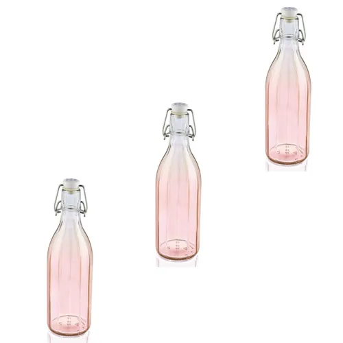 Leifheit Flasche facette 3er Set 0,5 L tender rose Einkochhilfe Saftflasche ...