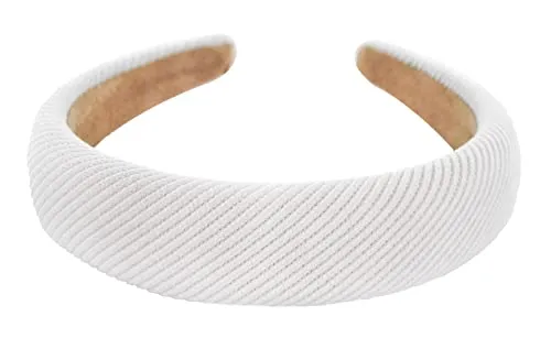 axy Breiter Haarreif mit Stoff gepolstertes Cord in weiß von axy