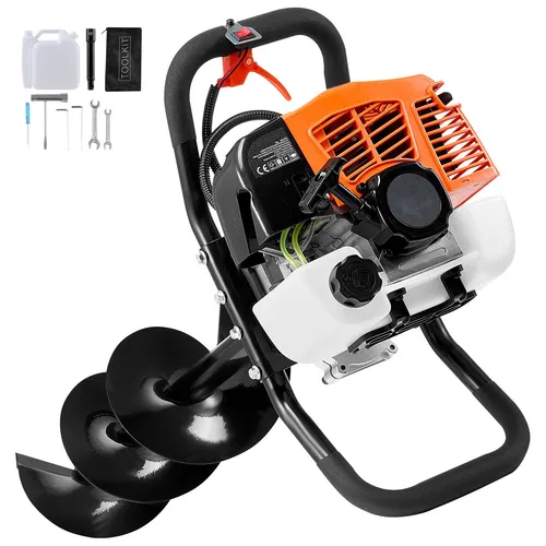 VEVOR Erdbohrer 63CC - Hochleistungs Erdlochbohrer 200x800mm, ideal für effizientes Arbeiten im Garten und Landschaftsbau