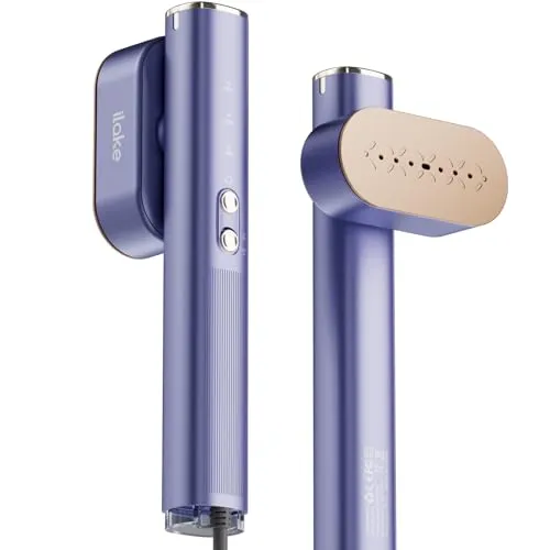 iLAKE Dampfglätter für Kleidung, Handheld 100-240V Dual Voltage Travel Dampfglätter, 1000W und 120ML Wassertank Tragbarer Dampf & Bügeleisen 2 in 1 für Geschäftsreisen Zuhause, Blau