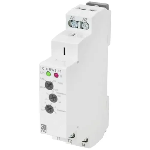 TRU COMPONENTS TC-GRW8-01 Temperaturregler - Temperaturwächter für Heizen/Kühlen mit NTC-Sensor, einstellbar von -15 bis +45°C und 16 A Nennstrom, ideal für präzise Temperaturkontrolle.