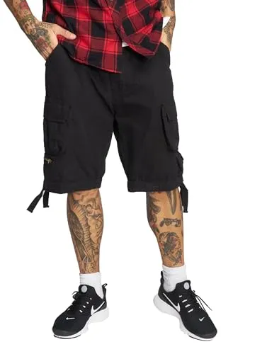 Brandit Savage Vintage Gladiator Short Schwarz 5XL - Cargoshorts mit weiten Beinen, inklusive Gürtel und praktischen Beintaschen – ideal für Abenteuer in der Natur.