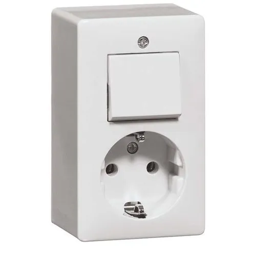 Peha Wechselschalter und SCHUKO Steckdose, weiß von Peha Kombination Schalter-/Steckdosenkombinationen