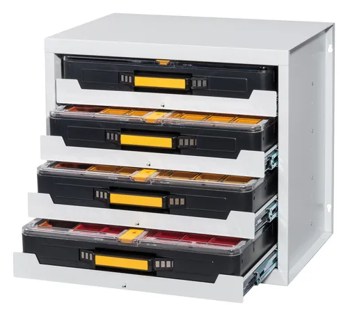 Allit Kofferschrank für Kleinteilekoffer - 455805 - Kleinteilelagerung mit praktischem Kofferschrank, ideal für die übersichtliche Aufbewahrung und Organisation von Kleinteilen.