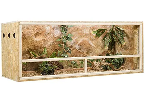 OSB Terrarium 150x60x60 cm mit Seitenbelüftung - Terrarien für Reptilien & Amphibien, hochwertiges Holzterrarium mit effektiver Belüftung für optimales Klima und Komfort Ihrer Tiere.
