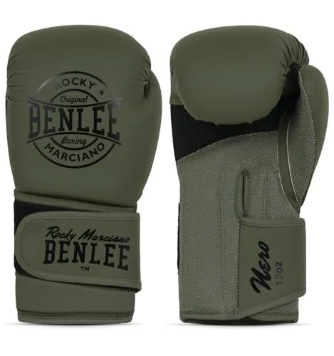 BENLEE Boxhandschuhe aus Kunstleder NERO - Boxhandschuhe aus mattem Kunstleder, mit dicker Schaumstoffpolsterung und extra breitem Klettverschluss für optimalen Komfort und Stabilität beim Training.