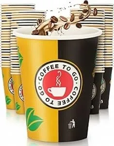 Inoverse 200 stück Pappbecher, Einweg Coffee to Go Becher von Inoverse