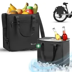 MIVELO Fahrradtasche für Gepäckträger – 25L Einkaufstasche mit Kühltasche - Fahrradtaschen mit herausnehmbarer Kühltasche für kühle Einkäufe oder Picknicks. Praktisches Design mit hohem Stauraum und vielseitiger Nutzung als Tragetasche oder Umhängetasche.