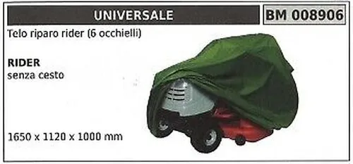 Universelle Abdeckplane für Rider ohne Korb mit 6 Ösen
