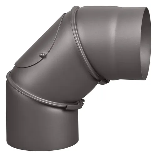 H&M Germany Ofenrohr Rauchrohr Ø150mm Bogen 0-90° verstellbar mit Tür gussgrau, 150 mm