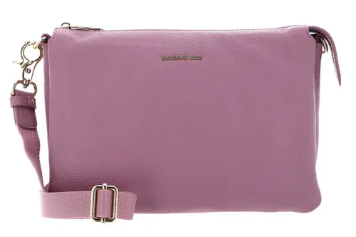 Mandarina Duck Damen Crossover Mellow Leather, Lilac Rose - Umhängetaschen aus italienischem Leder, dreifach große Clutch mit nachhaltiger Verarbeitung und verstellbarem Riemen für vielseitigen Tragekomfort.