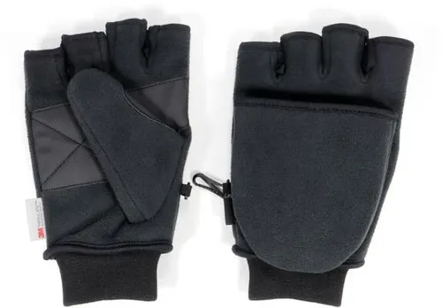 Origin Outdoors Klappfäustlinge, Thinsulate Isolierung, freie Fingerspitzen, Gr. S, schwarz