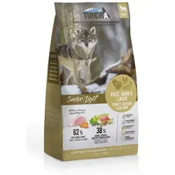 Tundra Dog Senior/Light - Pute, Huhn & Lachs 11,34kg - Hundefutter für Senioren und übergewichtige Hunde, reich an frischem Geflügel und Lachs, unterstützt Gelenkgesundheit mit Chondroitin und Glukosamin, getreide- und kartoffelfrei für optimale Verträglichkeit.