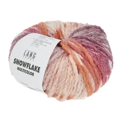 LANG YARNS Snowflake Multicolor 0002 lachs rosa lila Häkelwolle, 115 m