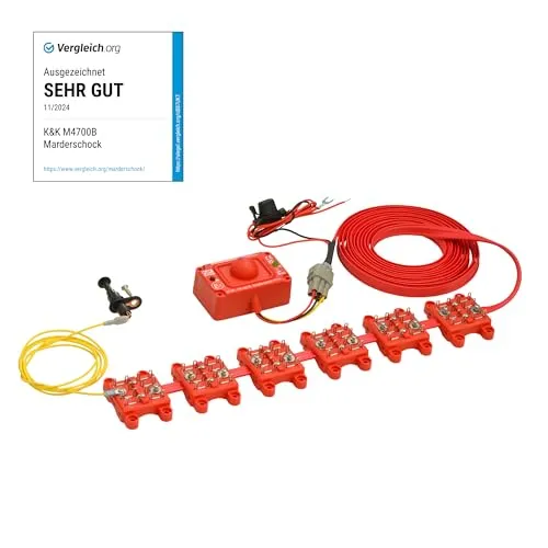K&K Marderabwehr Ultraschall + Hochspannung 6 Bürsten 360° M4700B - Effektive Marderabwehr mit Ultraschall und Hochspannung, ideal für den Schutz Ihres Fahrzeugs. Universell einsetzbar und neu.