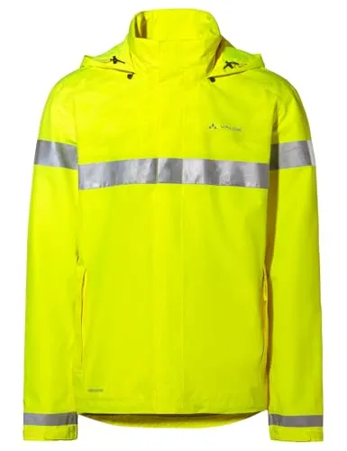Vaude Herren Luminum Rain Jacke (Größe S, gelb) - Wasserdichte Fahrradjacke für Herren mit hoher Sichtbarkeit, perfekt für sicheres Radfahren bei Dunkelheit und schlechtem Wetter.