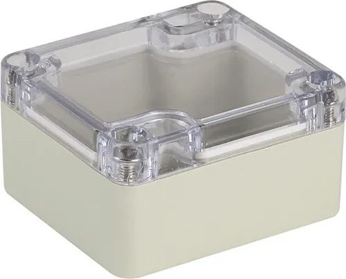 Blanko Modulgehäuse, transparenter Deckel, 64 x 58 x 35 mm