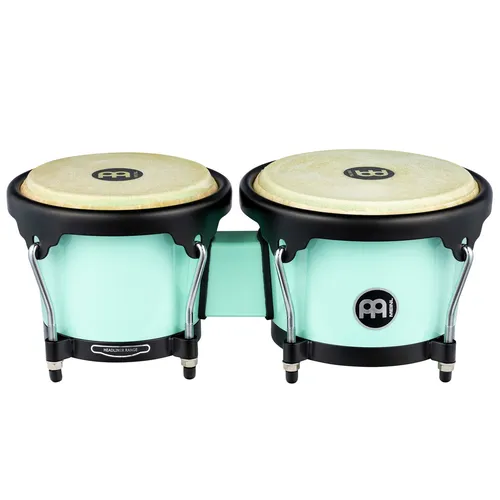 Meinl HB50SF Journey Bongos Seafoam Green - Percussion Instrument mit 6,5' Macho und 7,5' Hembra, robusten ABS-Kesseln und handselektierten Büffelfellen für optimalen Klang, ideal für Musiker unterwegs.